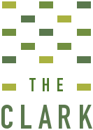 A graphic with green squares and rectangles and the words "The Clark" written in green.
